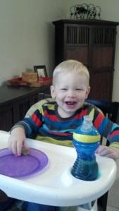 My sweet little guy eating after he said "more, please".