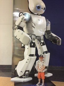 Rowdy was excited about Robot Revolution at The Museum of Science & Industry.